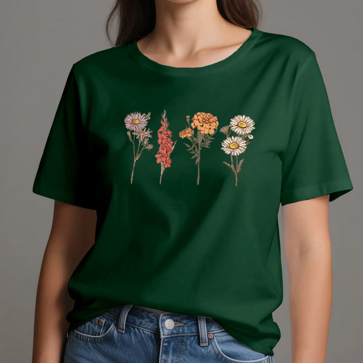 Olivenorma Birth Month Flowers T-Shirt - image 23
