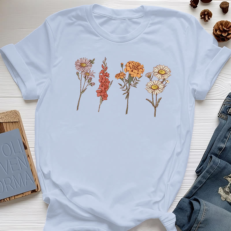 Olivenorma Birth Month Flowers T-Shirt - image 16