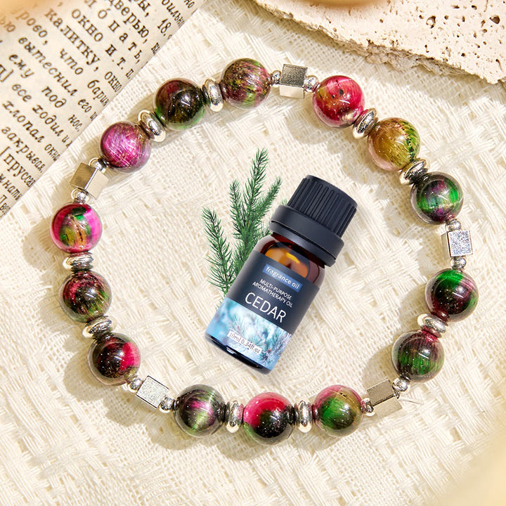 Olivenorma "Celestial Pulse" Galaxy Tiger's Eye Anxiety Relief Essential Oil Bracelet - image 3