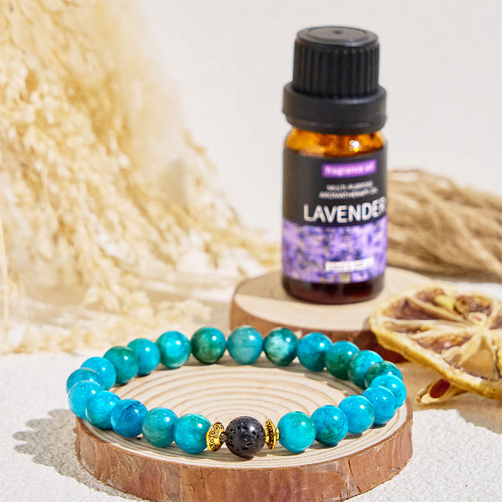 Olivenorma "Balmaara Essence" Blue Apatite Throat Chakra Essential Oil Bracelet - image 2