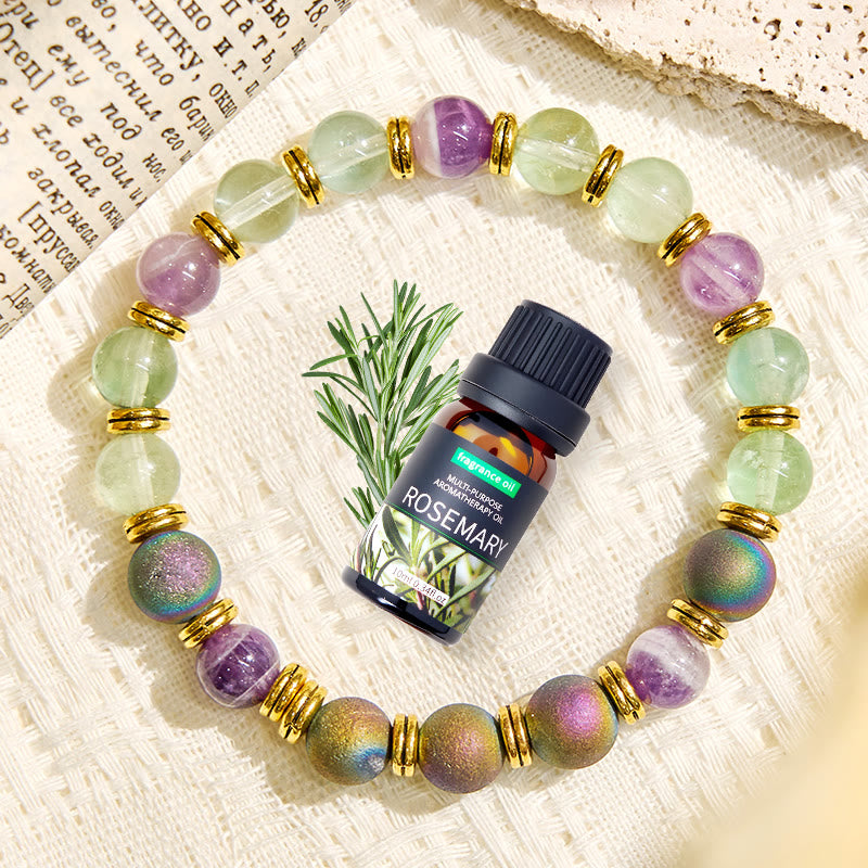 Olivenorma "Auralith Harmony" Fluorite Cleansing Essential Oil Bracelet - image 3