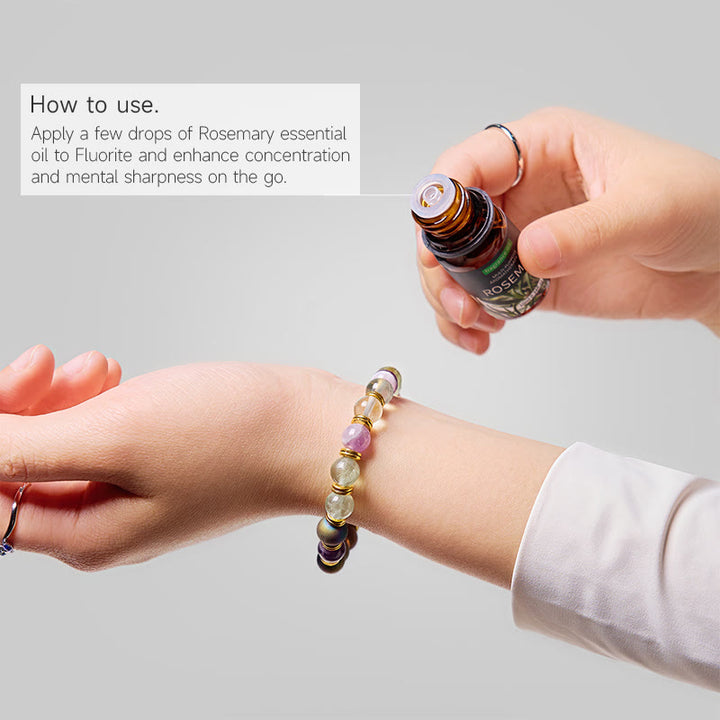 Olivenorma "Auralith Harmony" Fluorite Cleansing Essential Oil Bracelet - image 1