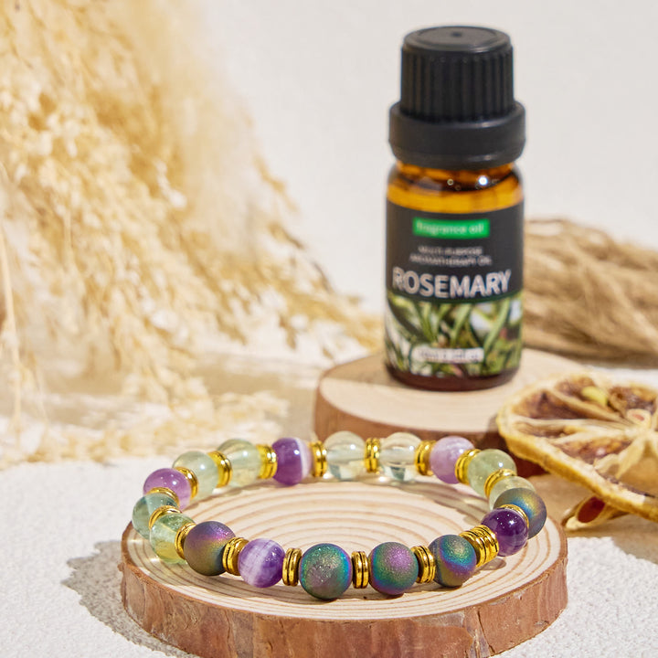 Olivenorma "Auralith Harmony" Fluorite Cleansing Essential Oil Bracelet - image 2