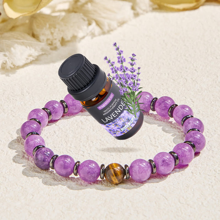 Olivenorma "Soul Guardian​" Amethyst Courage Essential Oil Bracelet - Bracelet + Lavender Essential Oil - image 0