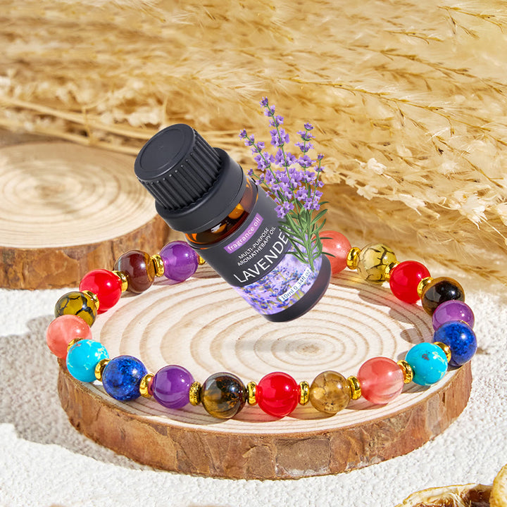 Olivenorma "Nature's Palette" Positive Gemstone Essential Oil Bracelet - Bracelet + Lavender Essential Oil - image 0
