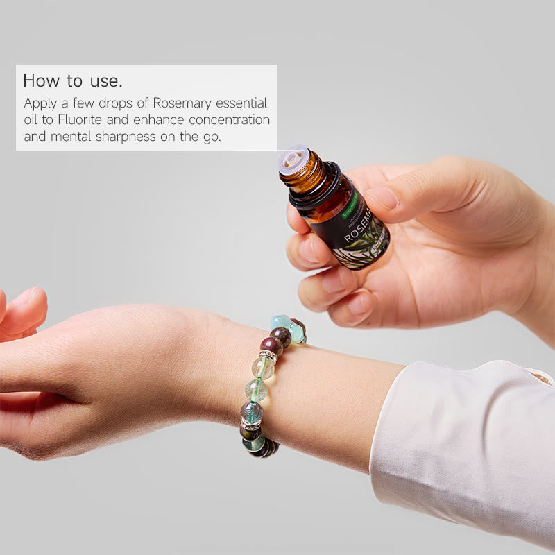 Olivenorma "​​Meadow Heart" Fluorite Mood Relief Essential Oil Bracelet - image 1