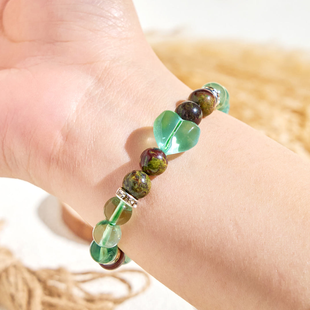 Olivenorma "​​Meadow Heart" Fluorite Mood Relief Essential Oil Bracelet - image 5