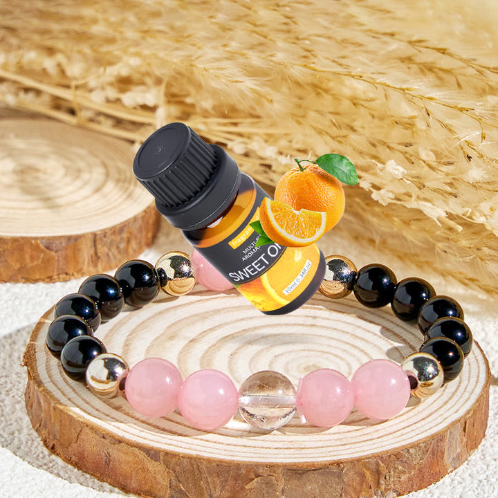 Olivenorma "Rosé & Night" Love & Protection Essential Oil Bracelet - Bracelet + Sweet Orange Essential Oil - image 0