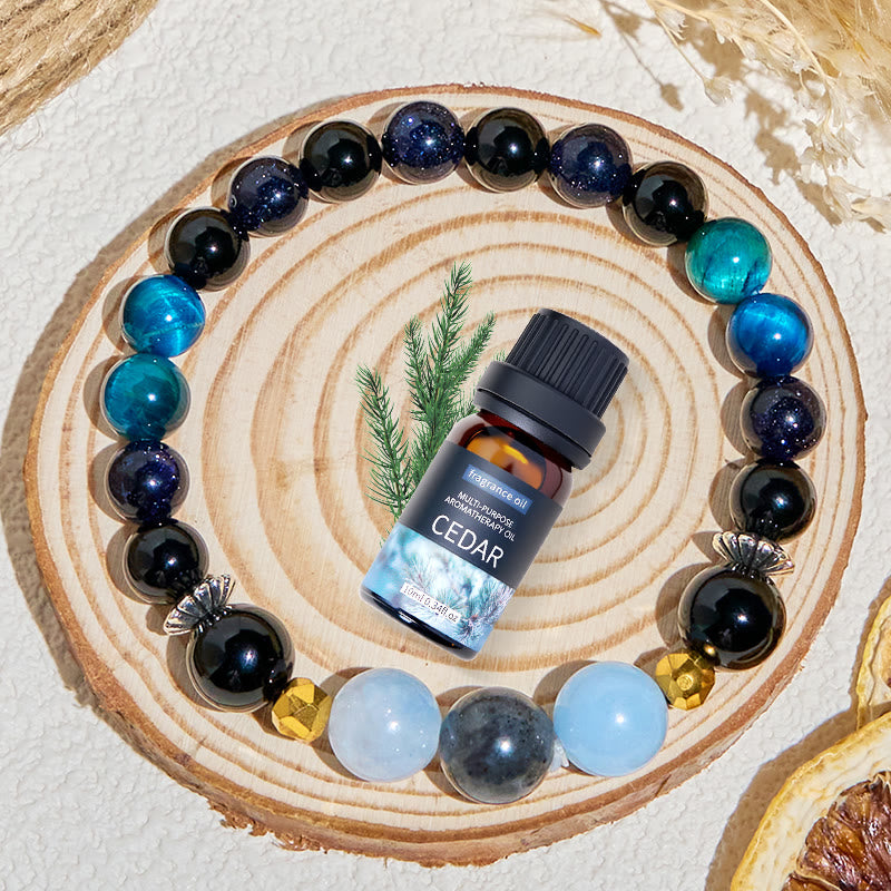 Olivenorma "Midnight Sky​" Obsidian Healing Essential Oil Bracelet - image 3
