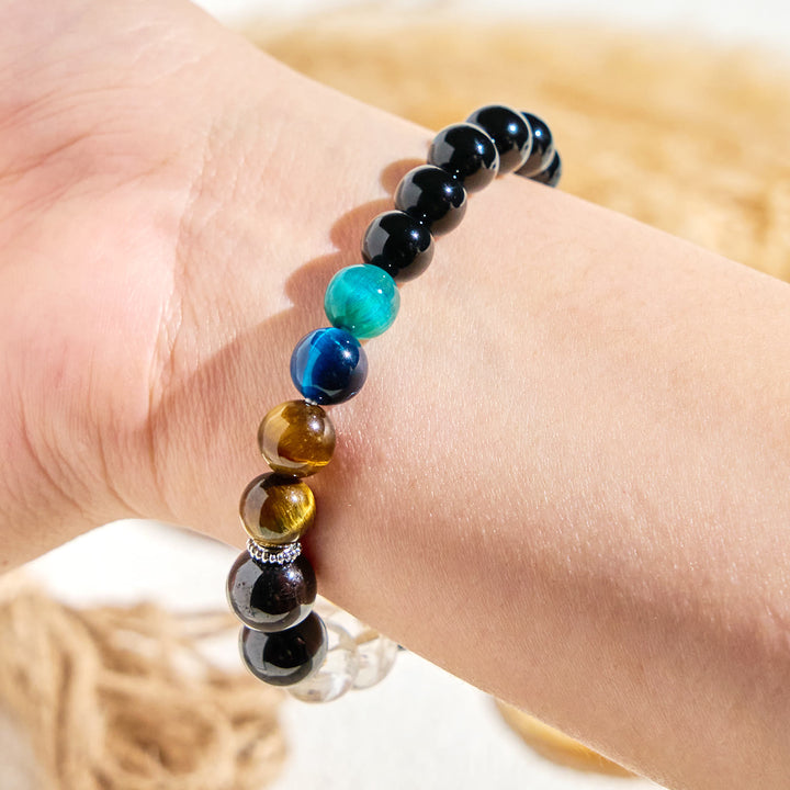 Olivenorma "Deep Palette" Clear Crystal Hematite Cleansing Essential Oil Bracelet - image 6