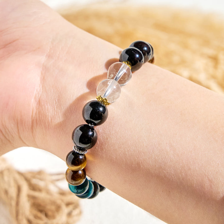 Olivenorma "Deep Palette" Clear Crystal Hematite Cleansing Essential Oil Bracelet - image 5