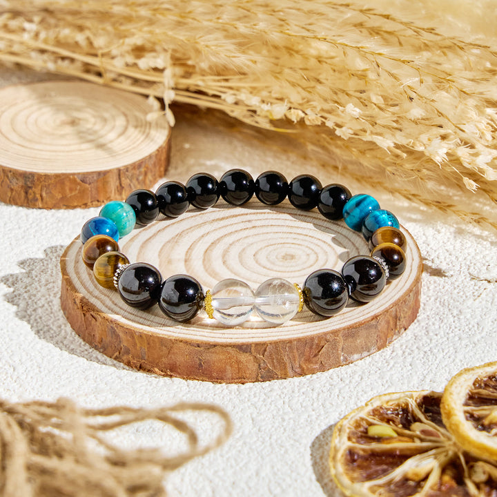 Olivenorma "Deep Palette" Clear Crystal Hematite Cleansing Essential Oil Bracelet - Bracelet Only - image 4