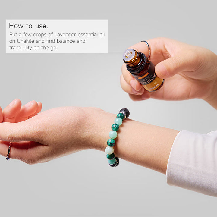 Olivenorma "Forest Pebbles" Natural Gemstone Vitality Essential Oil Bracelet - image 1