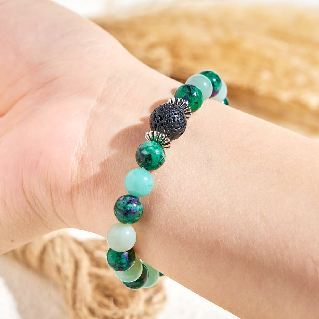 Olivenorma "Forest Pebbles" Natural Gemstone Vitality Essential Oil Bracelet - image 5