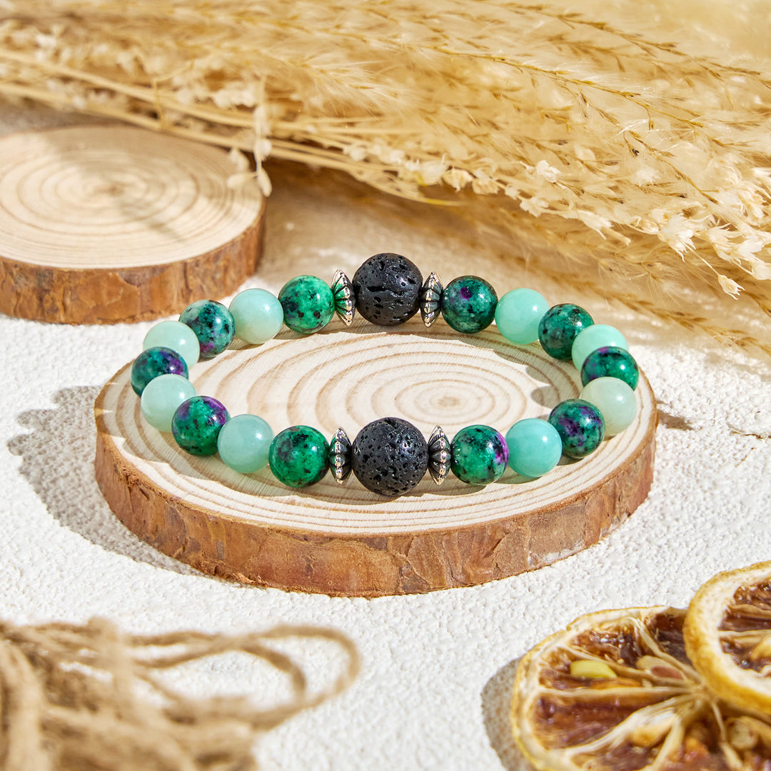 Olivenorma "Forest Pebbles" Natural Gemstone Vitality Essential Oil Bracelet - Bracelet Only - image 4