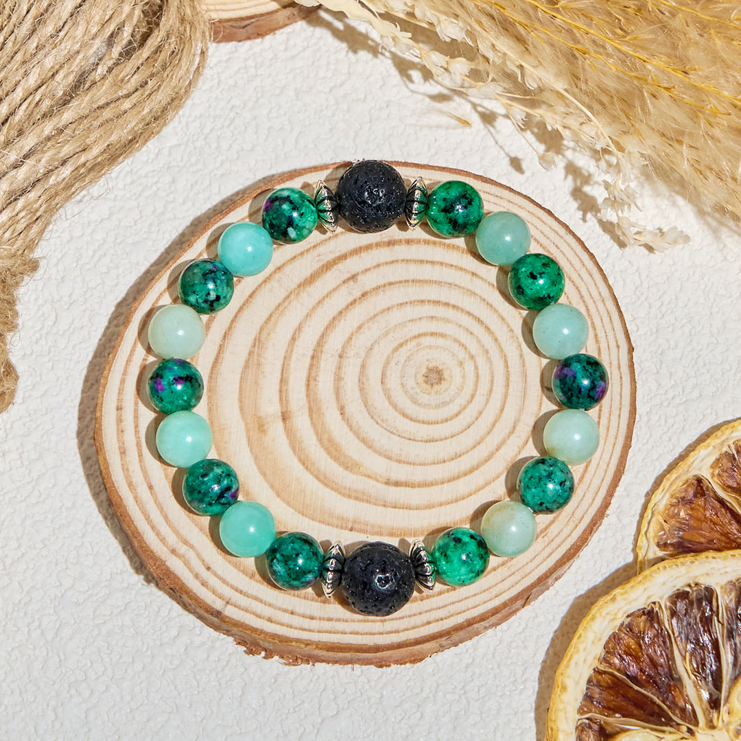 Olivenorma "Forest Pebbles" Natural Gemstone Vitality Essential Oil Bracelet - image 6