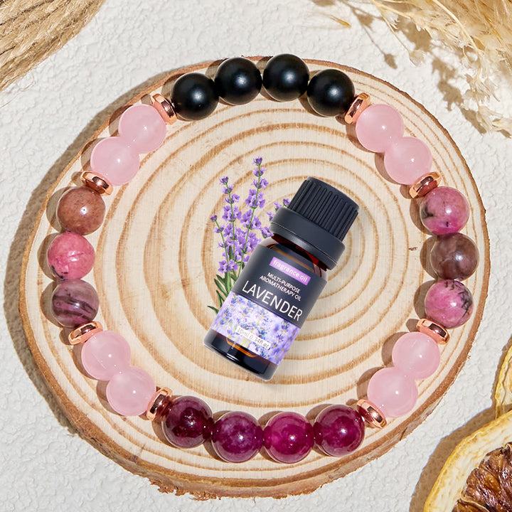 Olivenorma "​​Woodland Bloom​​" Rose Quartz Tranquility Essential Oil Bracelet - image 3