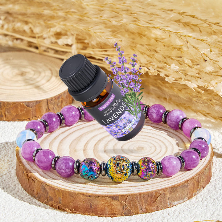 Olivenorma "​​Purple Nova" Amethyst Energy Purification Essential Oil Bracelet - Bracelet + Lavender Essential Oil - image 0