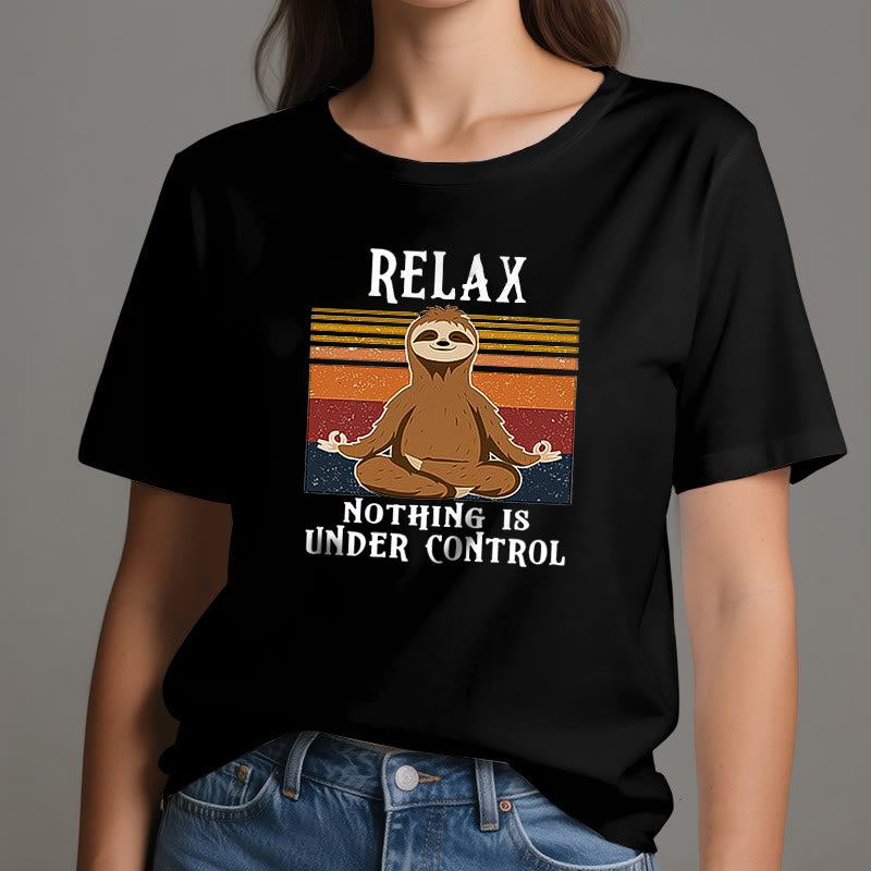 Olivenorma Relaxed Sloth Retro Cotton T-Shirt - image 10