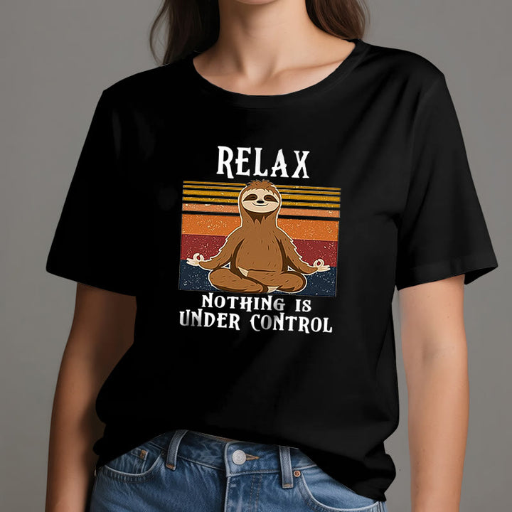 Olivenorma Relaxed Sloth Retro Cotton T-Shirt - image 8