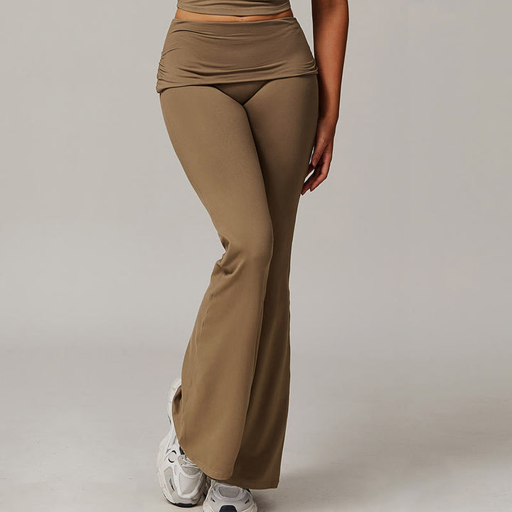Olivenorma Plain Color High-Waist Flare Workout Women's Yoga Pants - image 15