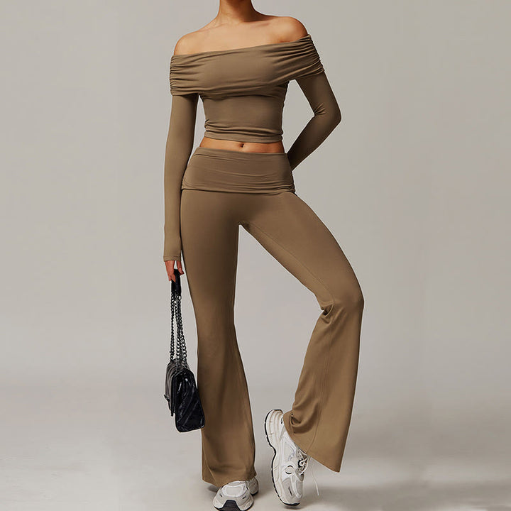 Olivenorma Plain Color High-Waist Flare Workout Women's Yoga Pants - image 18