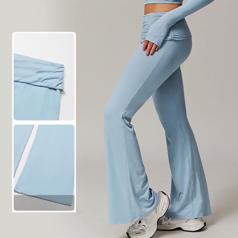 Olivenorma Plain Color High-Waist Flare Workout Women's Yoga Pants - image 8