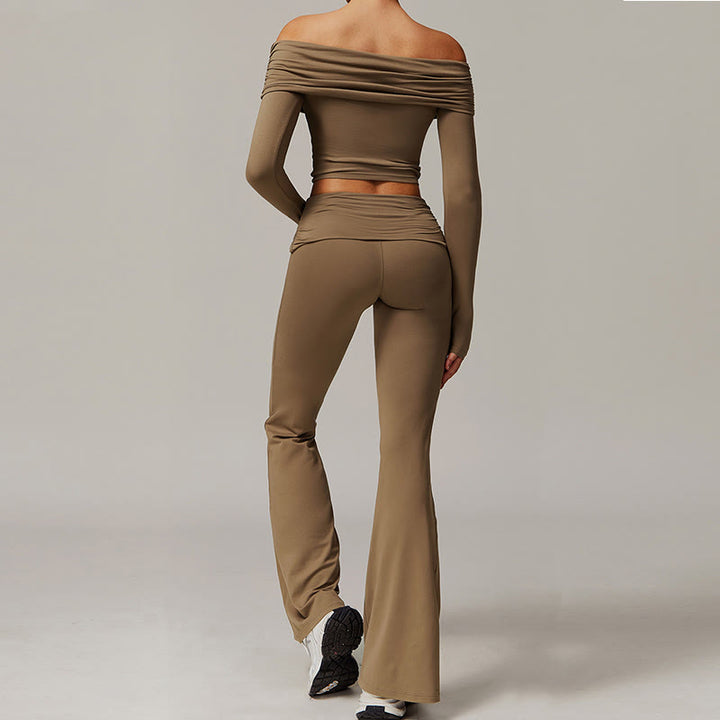 Olivenorma Plain Color High-Waist Flare Workout Women's Yoga Pants - image 17