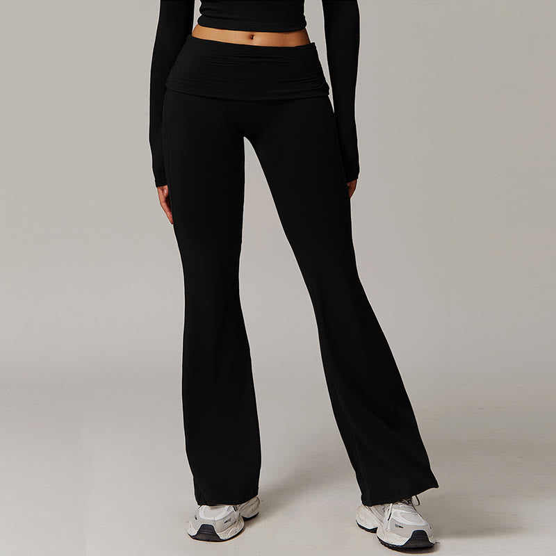 Olivenorma Plain Color High-Waist Flare Workout Women's Yoga Pants - image 1