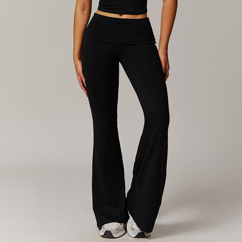 Olivenorma Plain Color High-Waist Flare Workout Women's Yoga Pants - Black - XL - image 0