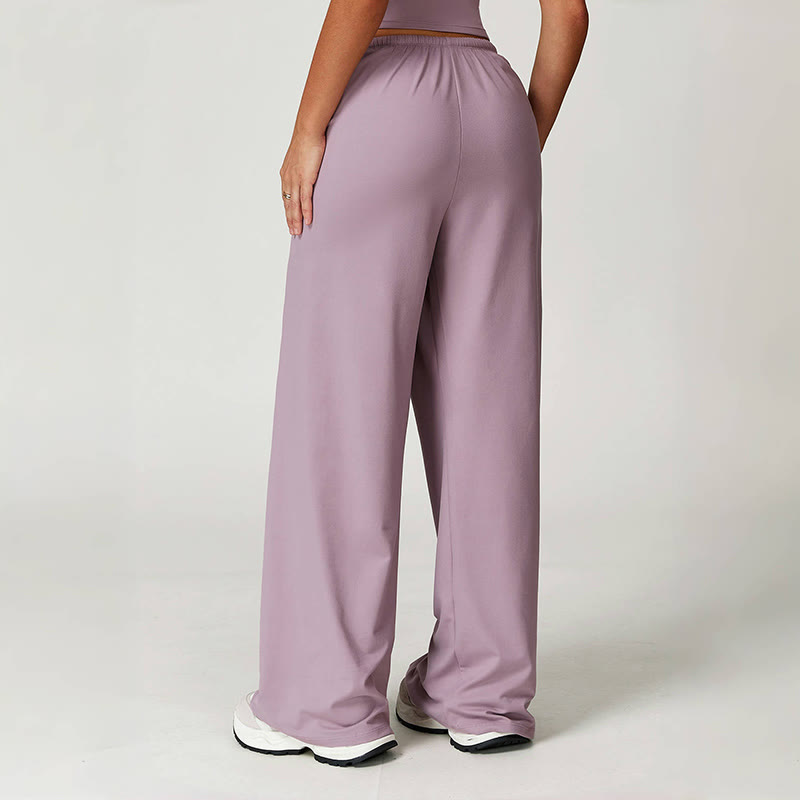 Olivenorma Plain Color Loose Drawstring Women's Wide-Leg Pants - image 26