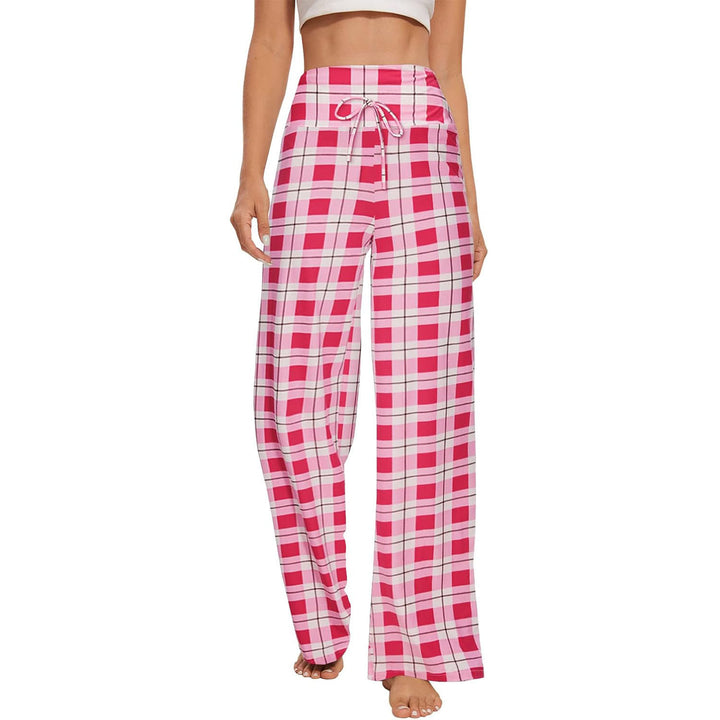 Olivenorma Casual Women's Pajama Soft Comfy Adjustable Lounge Pants - Pink And White Plaid - XXL - image 16
