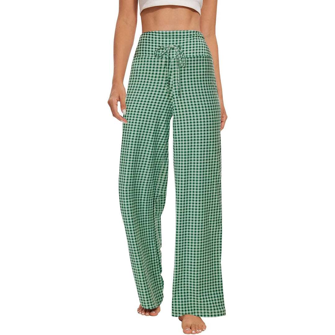 Olivenorma Casual Women's Pajama Soft Comfy Adjustable Lounge Pants - Green Plaid - XXL - image 17