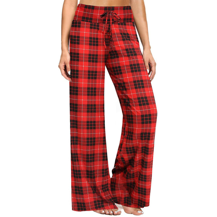 Olivenorma Casual Women's Pajama Soft Comfy Adjustable Lounge Pants - Red And Black Plaid - XXL - image 14