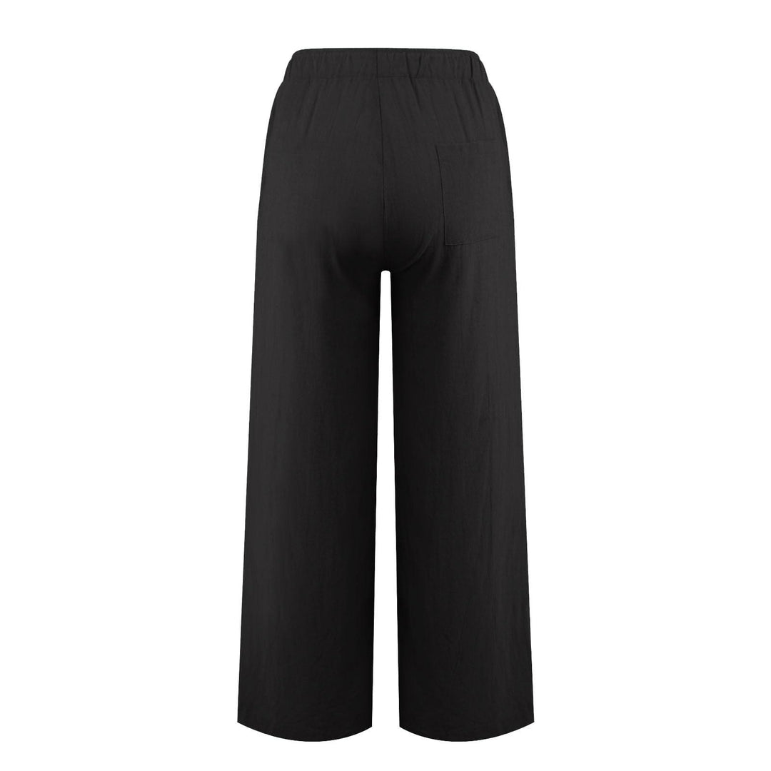 Olivenorma  Plain Color Casual Women's Cotton Linen Wide Leg Pants with Pockets - image 5