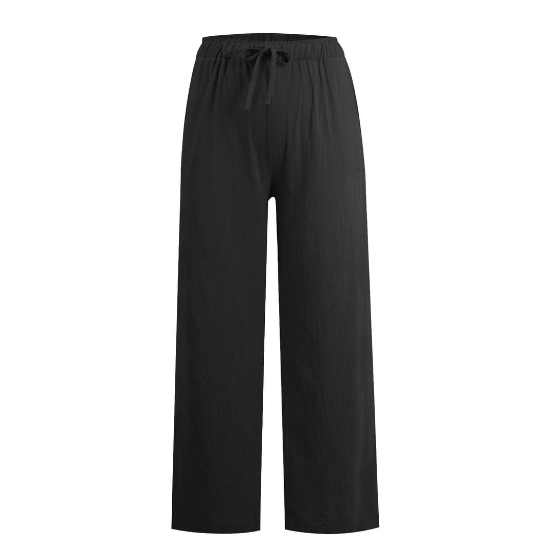 Olivenorma  Plain Color Casual Women's Cotton Linen Wide Leg Pants with Pockets - image 4