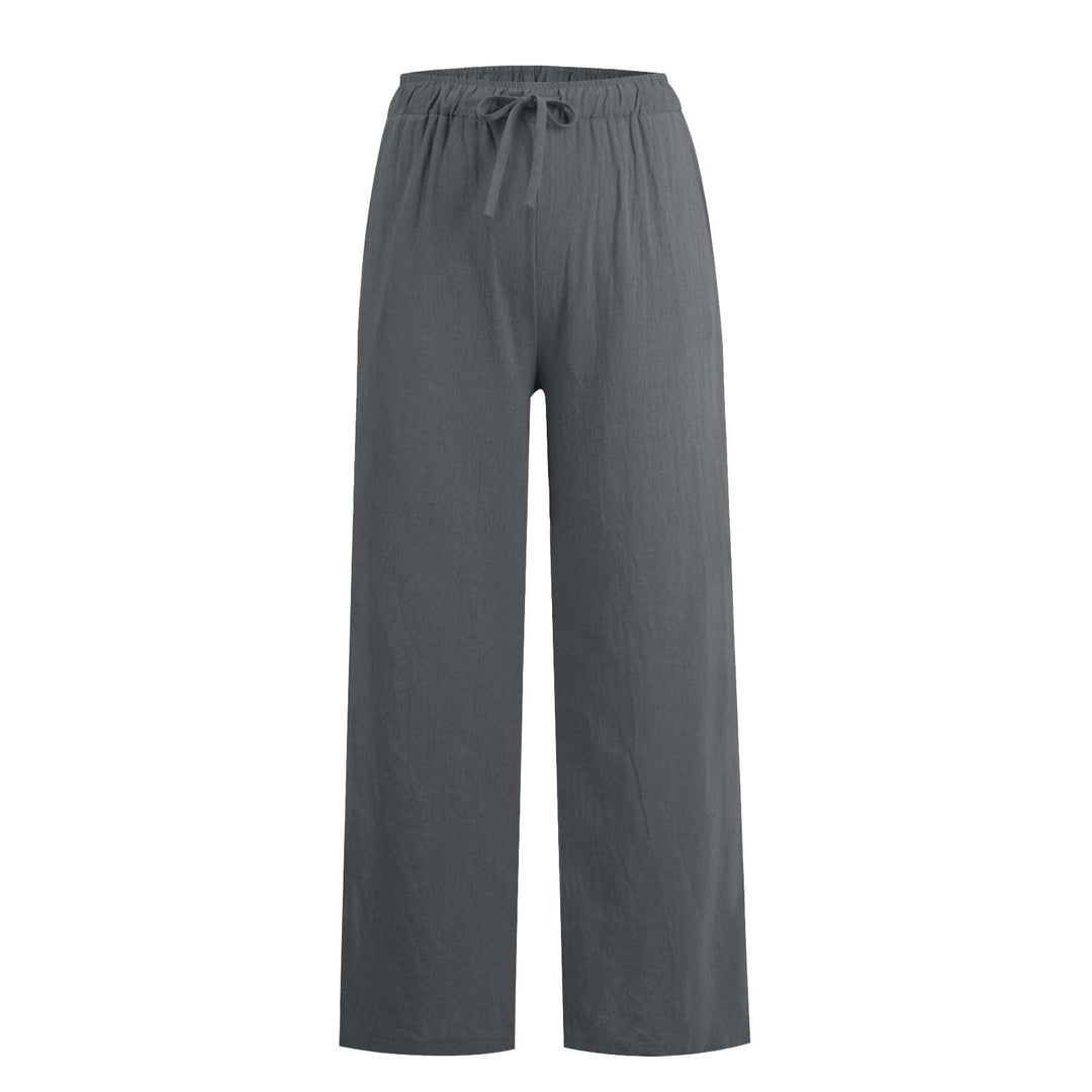 Olivenorma  Plain Color Casual Women's Cotton Linen Wide Leg Pants with Pockets - image 24