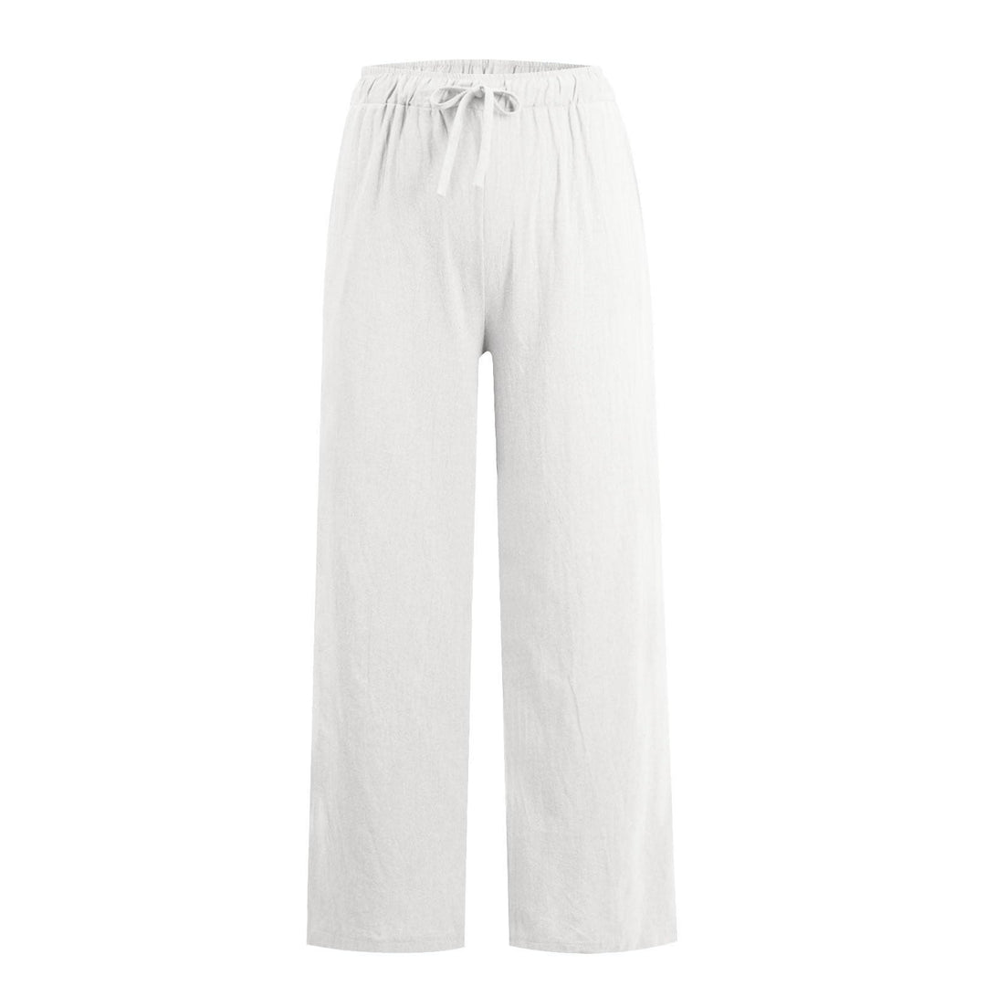 Olivenorma  Plain Color Casual Women's Cotton Linen Wide Leg Pants with Pockets - image 14
