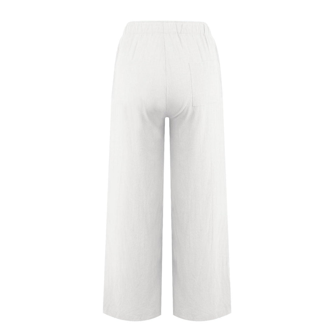 Olivenorma  Plain Color Casual Women's Cotton Linen Wide Leg Pants with Pockets - image 15