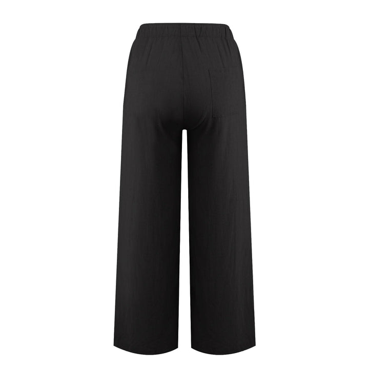 Olivenorma  Plain Color Casual Women's Cotton Linen Wide Leg Pants with Pockets - image 5