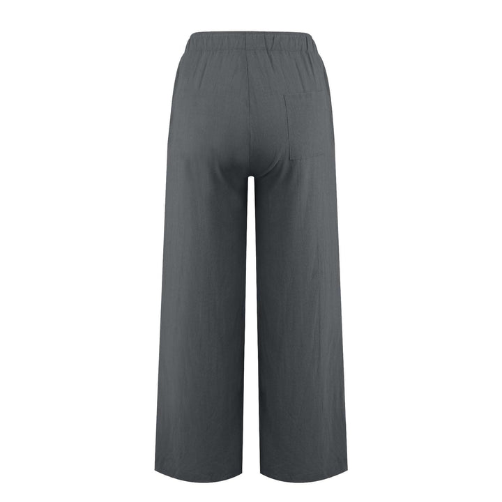 Olivenorma  Plain Color Casual Women's Cotton Linen Wide Leg Pants with Pockets - image 25