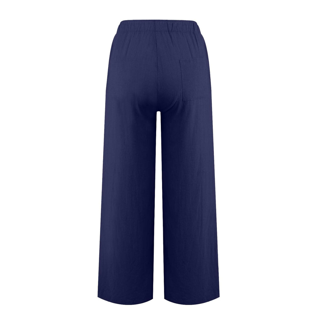 Olivenorma  Plain Color Casual Women's Cotton Linen Wide Leg Pants with Pockets - image 20