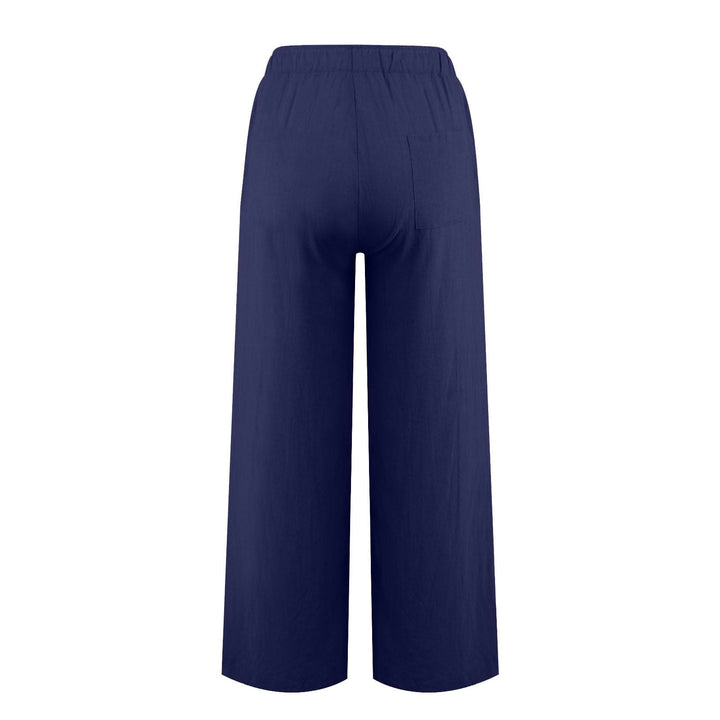 Olivenorma  Plain Color Casual Women's Cotton Linen Wide Leg Pants with Pockets - image 20
