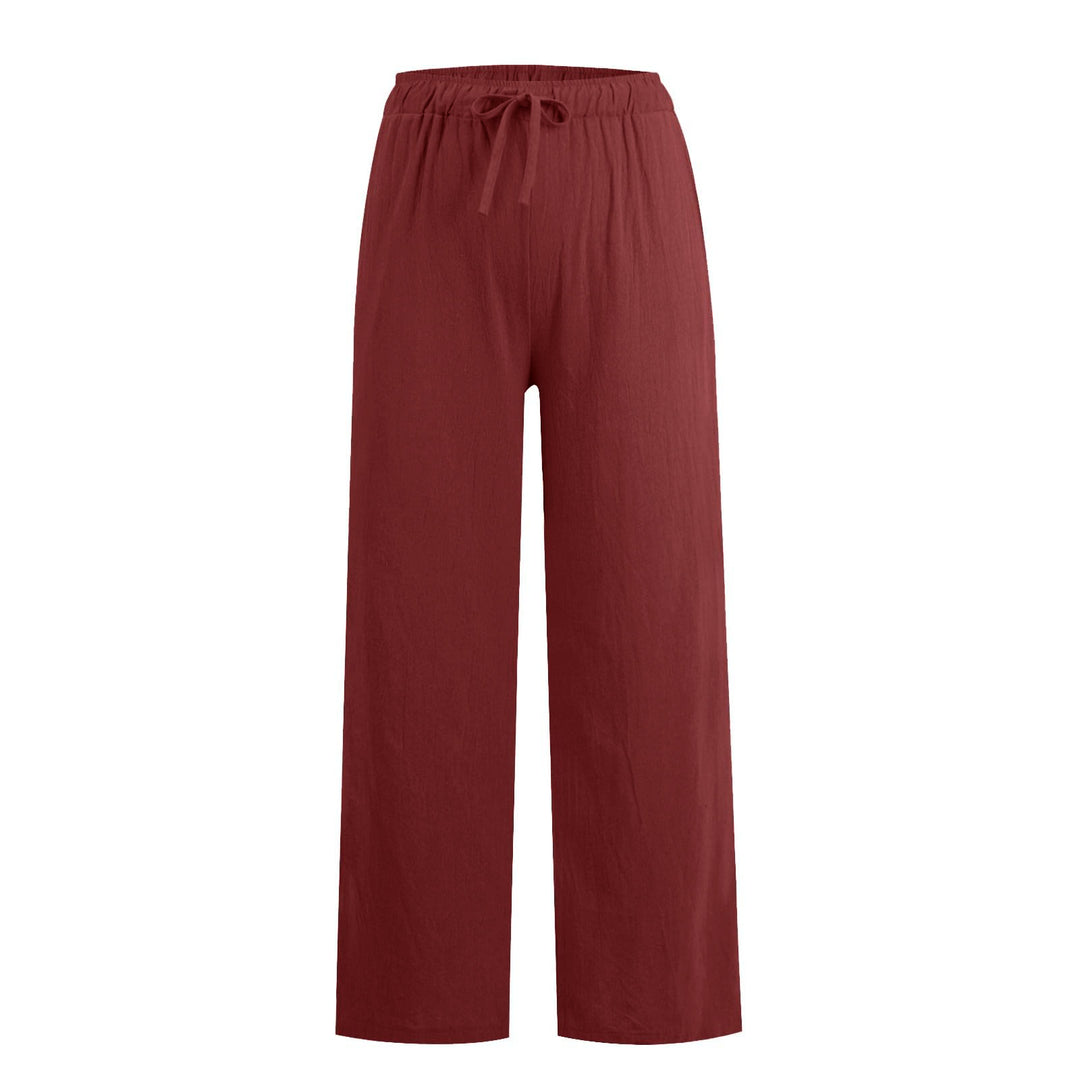 Olivenorma  Plain Color Casual Women's Cotton Linen Wide Leg Pants with Pockets - image 34