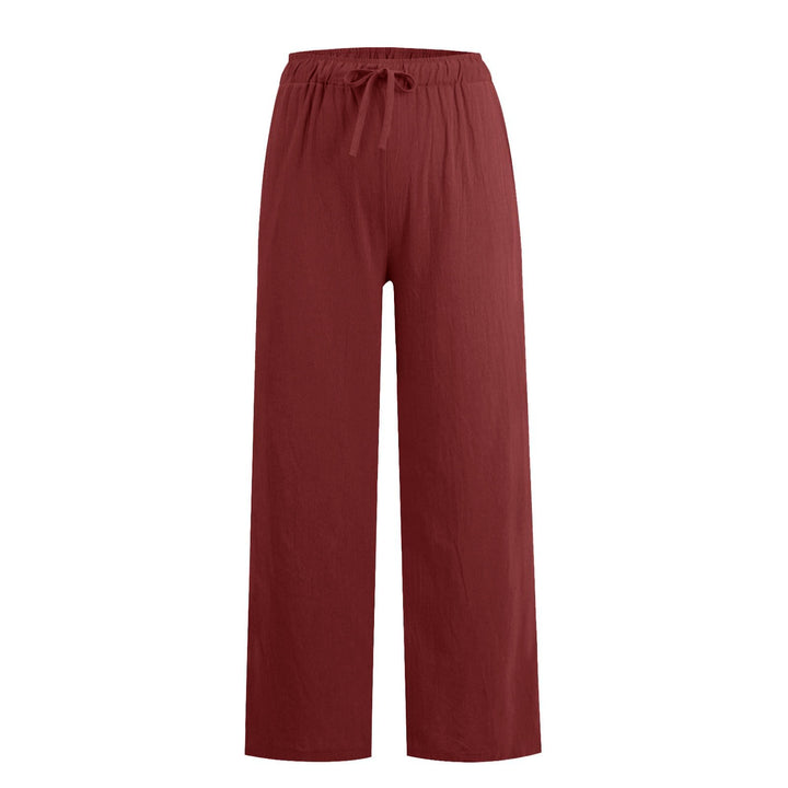 Olivenorma  Plain Color Casual Women's Cotton Linen Wide Leg Pants with Pockets - image 34
