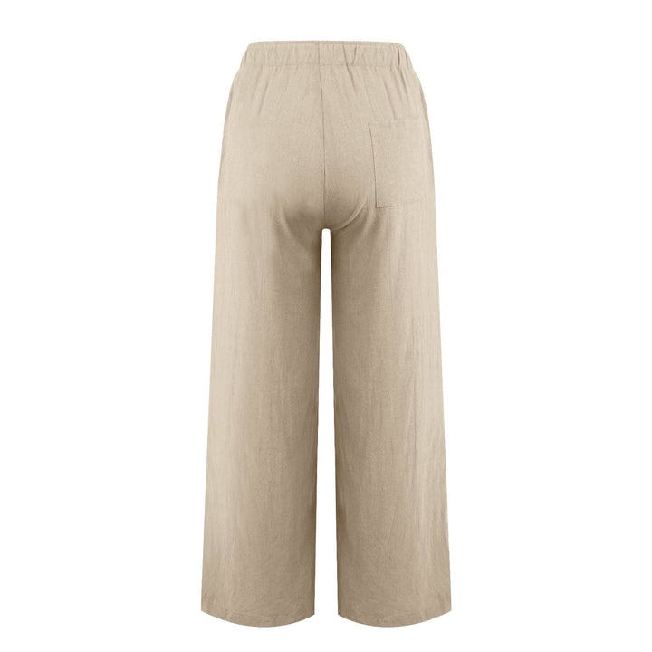 Olivenorma  Plain Color Casual Women's Cotton Linen Wide Leg Pants with Pockets - image 30