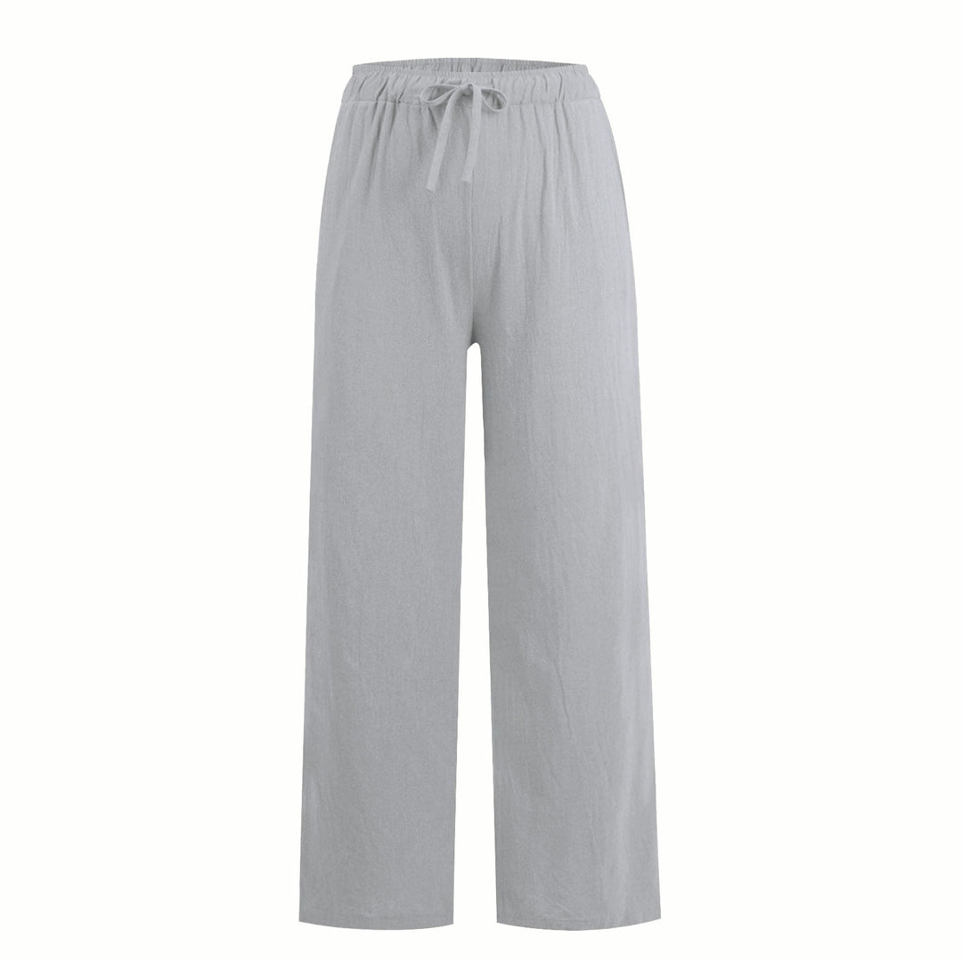 Olivenorma  Plain Color Casual Women's Cotton Linen Wide Leg Pants with Pockets - image 9