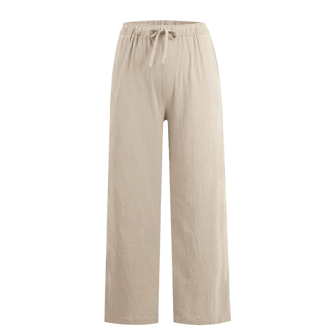 Olivenorma  Plain Color Casual Women's Cotton Linen Wide Leg Pants with Pockets - image 29