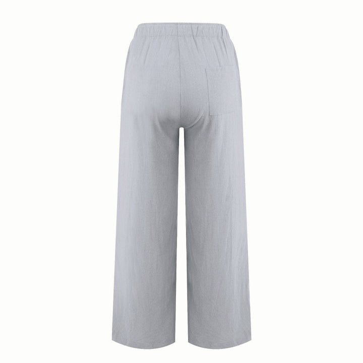 Olivenorma  Plain Color Casual Women's Cotton Linen Wide Leg Pants with Pockets - image 10