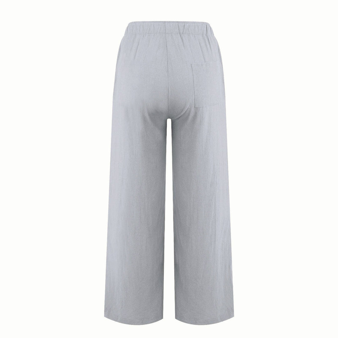 Olivenorma  Plain Color Casual Women's Cotton Linen Wide Leg Pants with Pockets - image 10